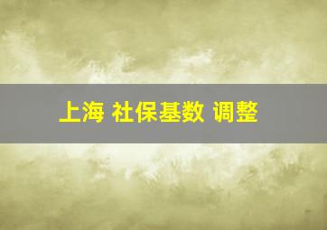 上海 社保基数 调整